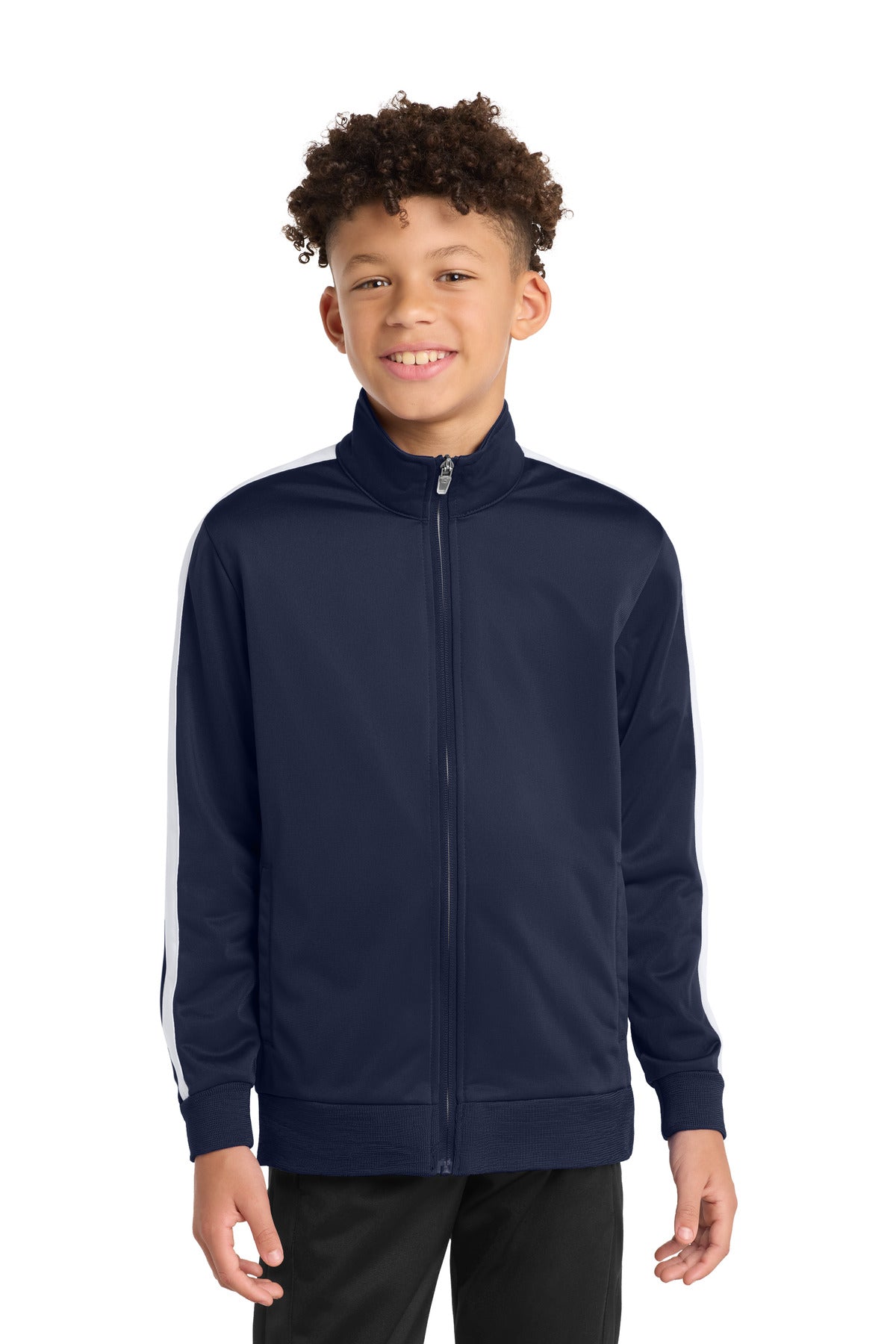 Sport-Tek ® Youth Tricot Sleeve Stripe Track Jacket YST94