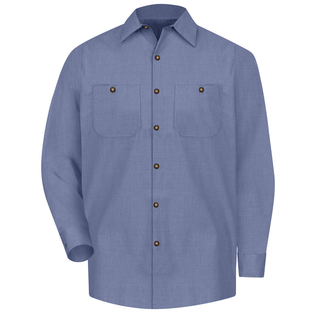 Red Kap® Men's Long Sleeve Geometric Microcheck Work Shirt / SP14DN