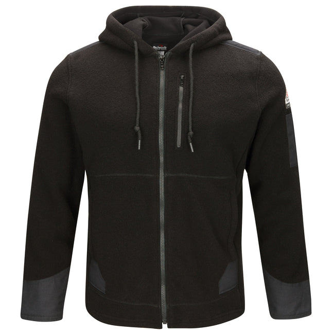 Bulwark® Men's Front Zip Modacrylic Blend Fleece Hoodie / SMH8BK
