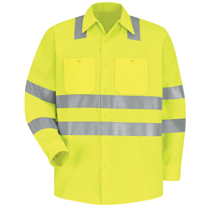 Red Kap® Men's Hi-Visibility Long Sleeve Work Shirt - Type R, Class 3 / SS14AB