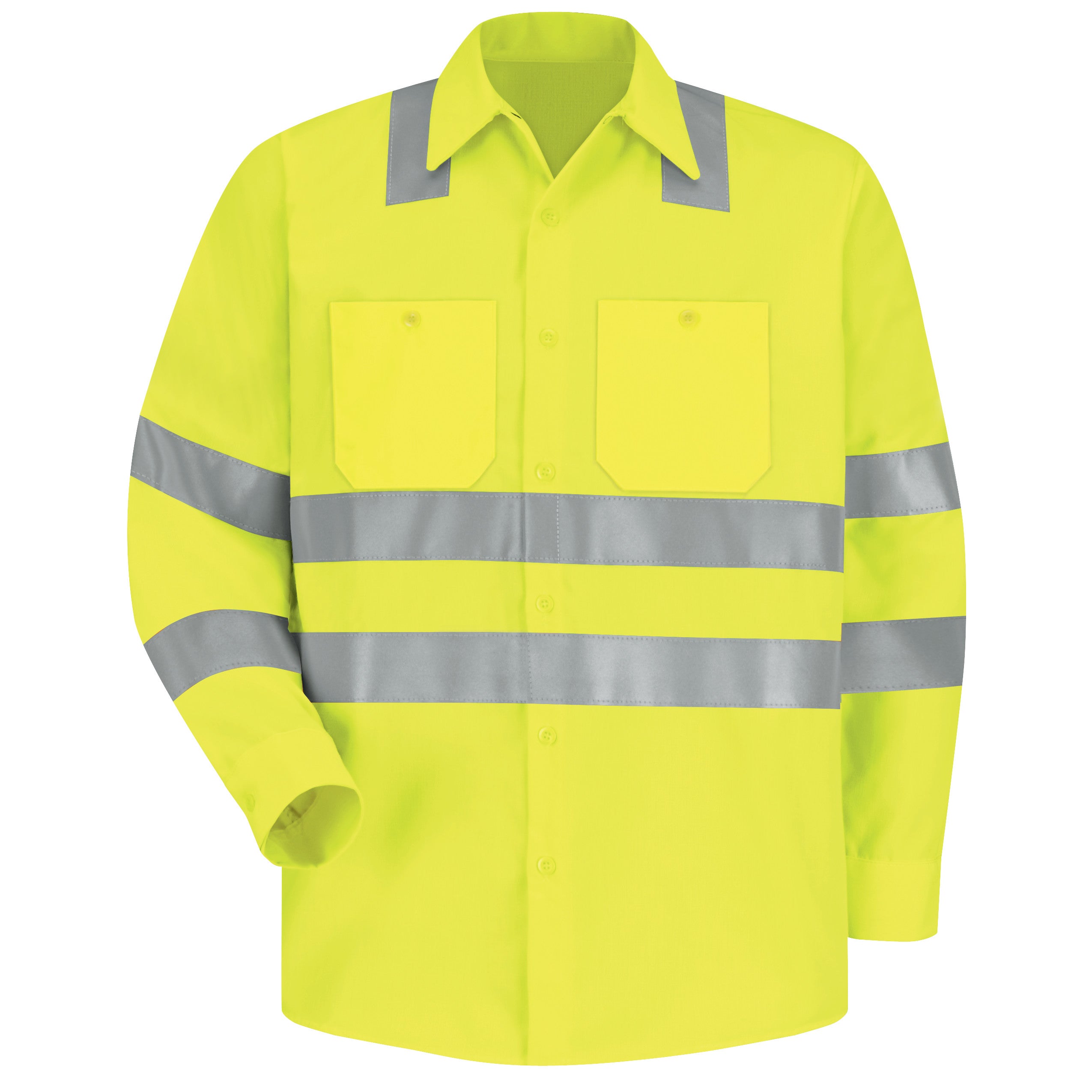 Red Kap® Men's Hi-Visibility Long Sleeve Work Shirt - Type R, Class 3 / SS14AB
