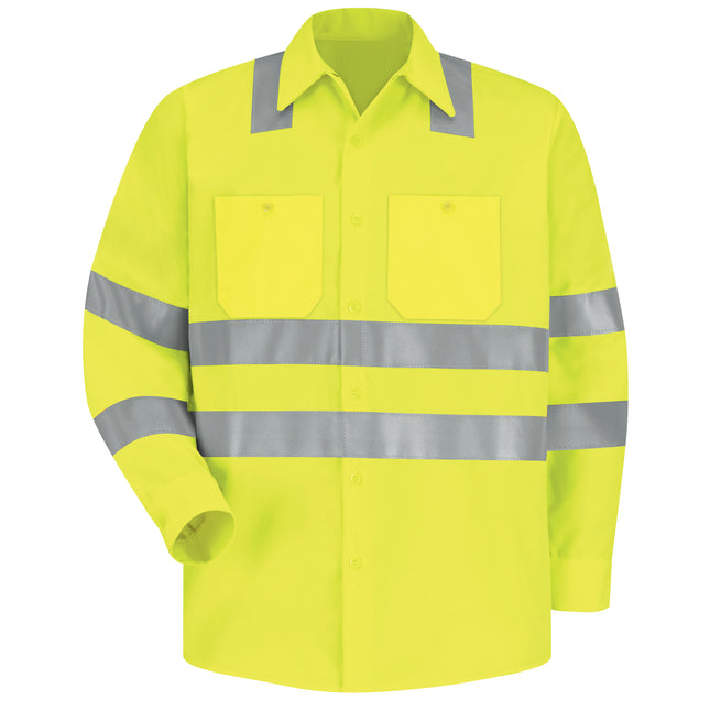 Red Kap® Men's Hi-Visibility Long Sleeve Work Shirt - Type R, Class 3 / SS14AB