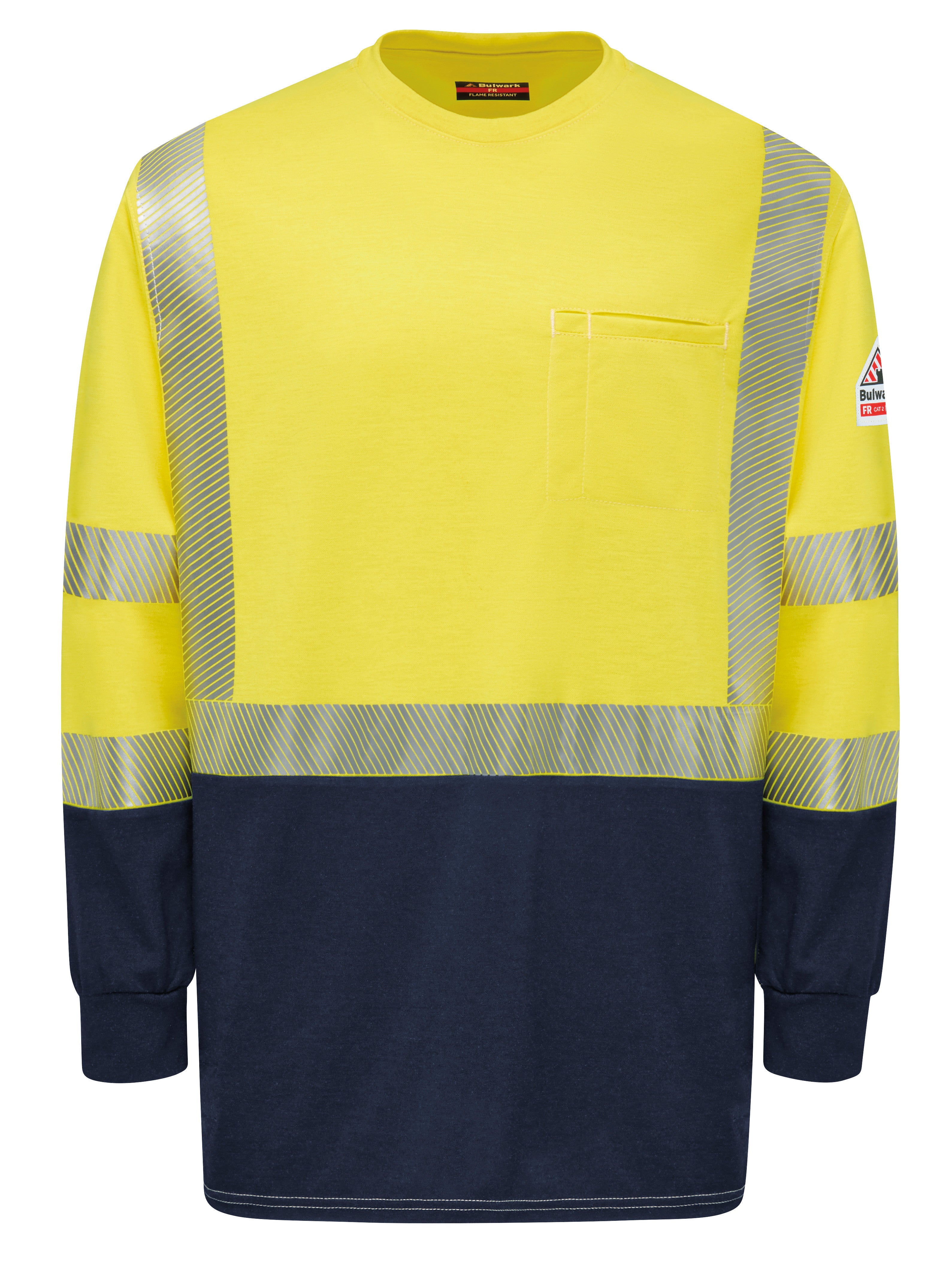 Bulwark® Hi-Visibility Lightweight Colorblock Long Sleeve T-Shirt / SMB2HN