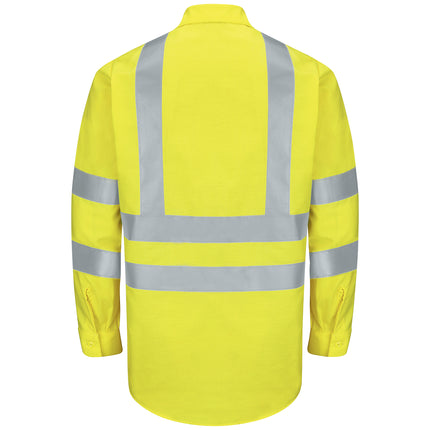 Red Kap® Men's Hi-Visibility Long Sleeve Ripstop Work Shirt - Type R, Class 3 / SY14AB