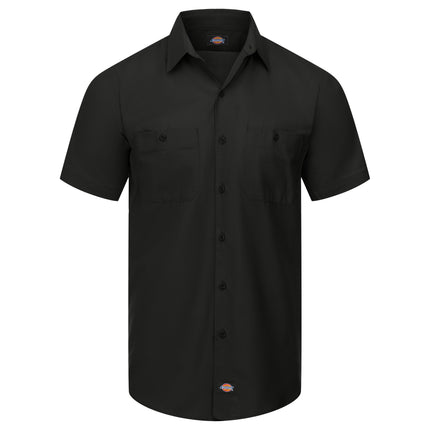 Dickies® Men's Industrial WorkTech Ventilated Short-Sleeve Work Shirt With Cooling Mesh / LS51BK