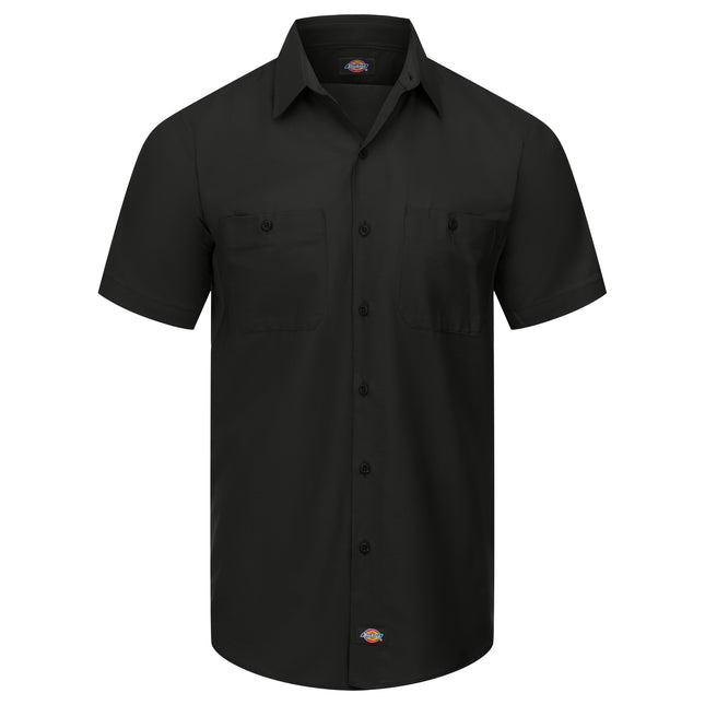 Dickies® Men's Industrial WorkTech Ventilated Short-Sleeve Work Shirt With Cooling Mesh / LS51BK