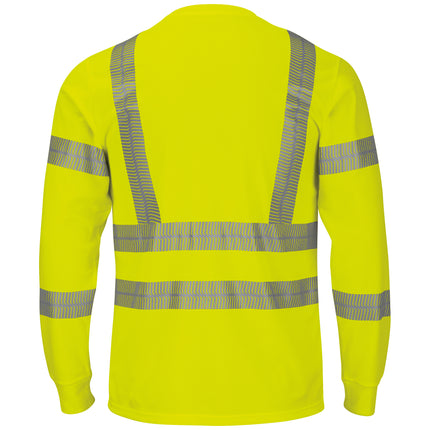 Red Kap® Long Sleeve Hi-Visibility T-Shirt, Type R Class 3 / SVY3AB