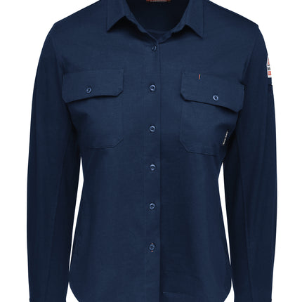 Bulwark® Women's Flex Knit Button Down Shirt / STG5NV