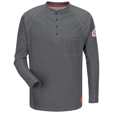 Bulwark® iQ Series® Men's Comfort Knit Long Sleeve Henley with Insect Shield / QT20CI