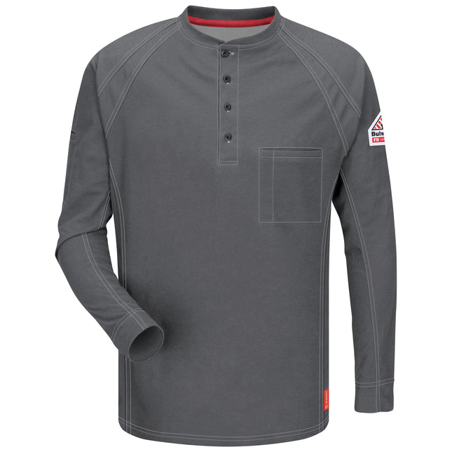 Bulwark® iQ Series® Men's Comfort Knit Long Sleeve Henley with Insect Shield / QT20CI