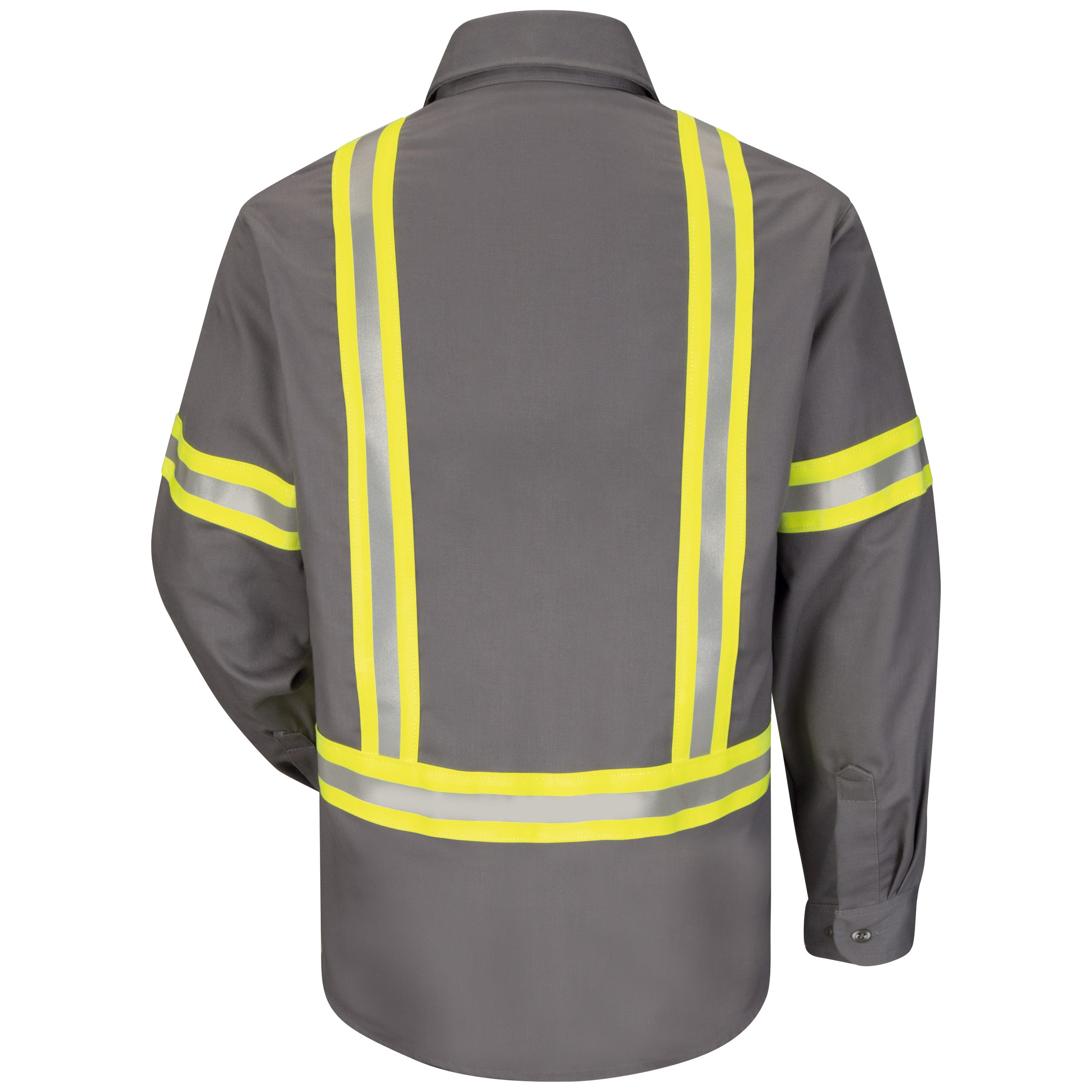Bulwark® Men's Midweight FR Enhanced Visibility Uniform Shirt / SLDTGY