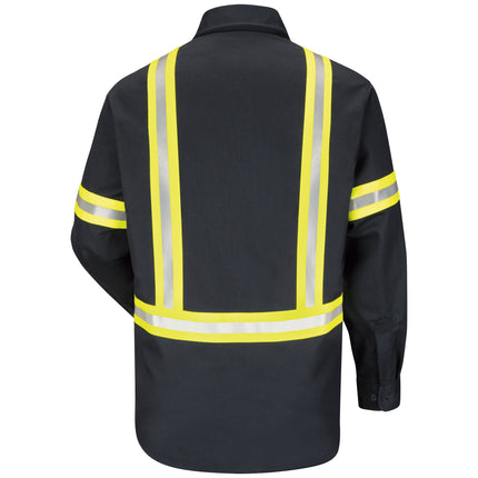 Bulwark® Men's Midweight FR Enhanced Visibility Uniform Shirt / SLDTNV