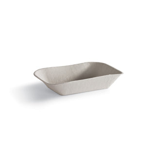 Chinet Just #300 Food Tray 9"x7" Pulp 500 / cs