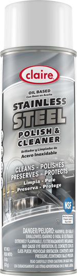 Claire Aerosol Stainless Steel Polish & Cleaner Oil Base 12/20oz