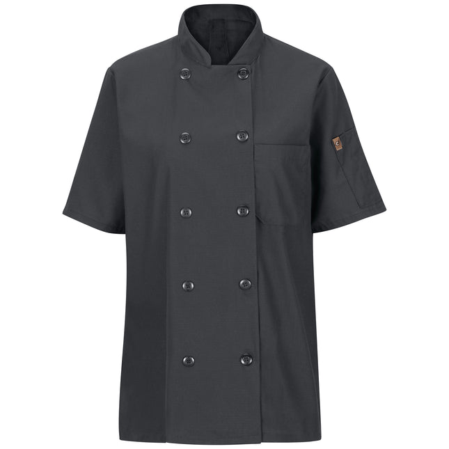Red Kap® Women's Short Sleeve Chef Coat with OilBlok + MIMIX® / 045XCH