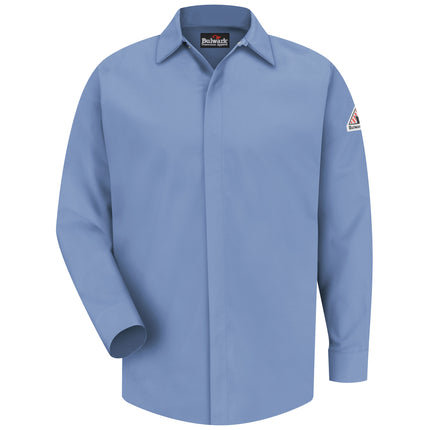 Bulwark® Men's Midweight FR Pocketless Concealed-Gripper Work Shirt / SMS2LB