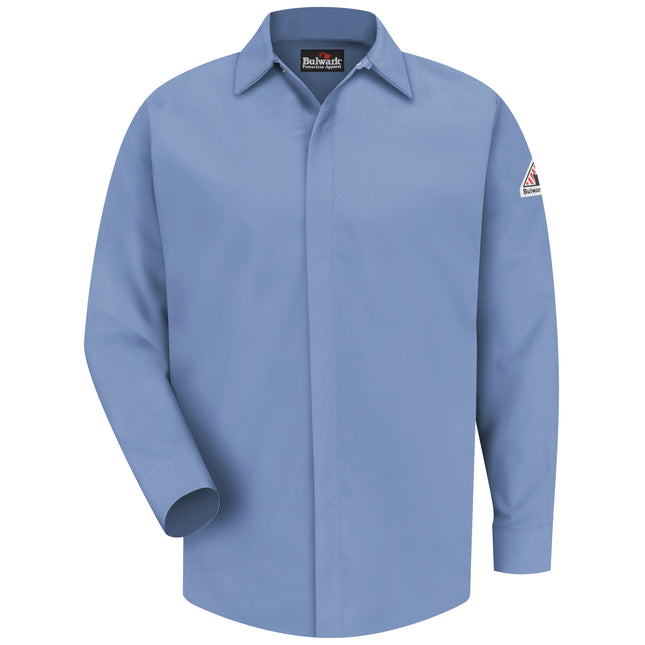 Bulwark® Men's Midweight FR Pocketless Concealed-Gripper Work Shirt / SMS2LB