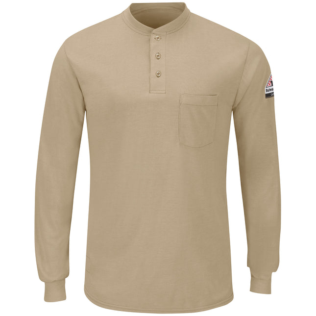 Bulwark® Men's Long Sleeve Lightweight Henley Shirt / SML8KH