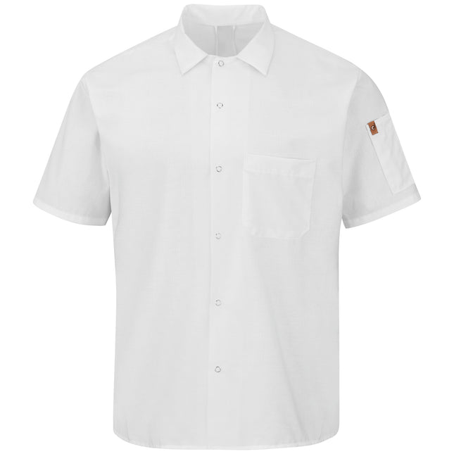 Red Kap® Men's Short Sleeve Cook Shirt with OilBlok + MIMIX® / 502XWH