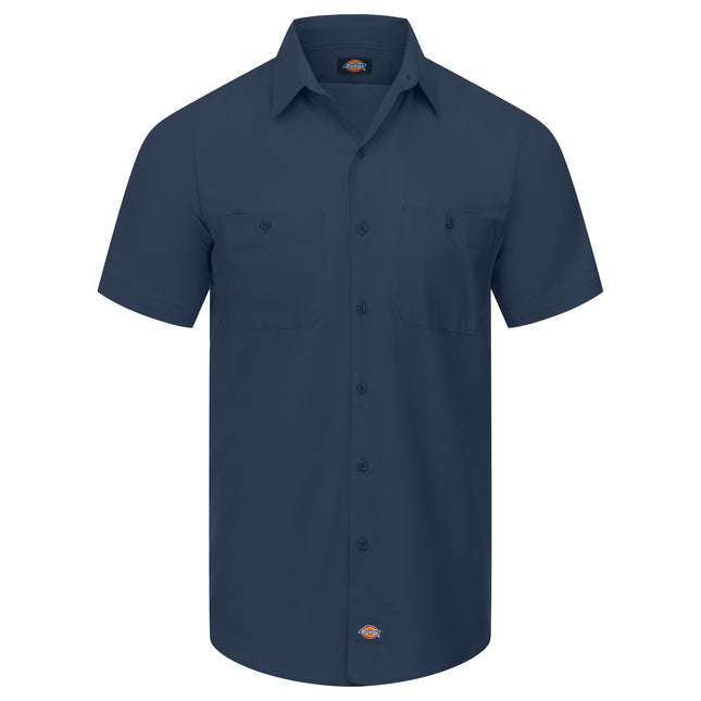 Dickies® Men's Industrial WorkTech Ventilated Short-Sleeve Work Shirt With Cooling Mesh / LS51DN