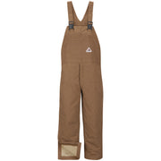 Bulwark® Men's Heavyweight FR Insulated Brown Duck  Bib Overall with Knee Zip / BLN6BD