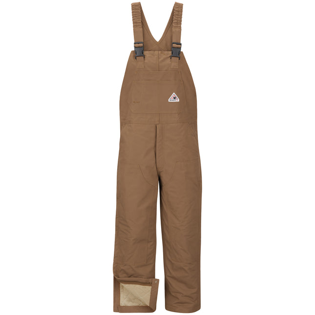 Bulwark® Men's Heavyweight FR Insulated Brown Duck  Bib Overall with Knee Zip / BLN6BD