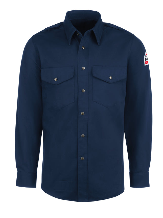 Bulwark® Men's Midweight Excel FR Snap-Front Uniform Shirt / SES2NVB