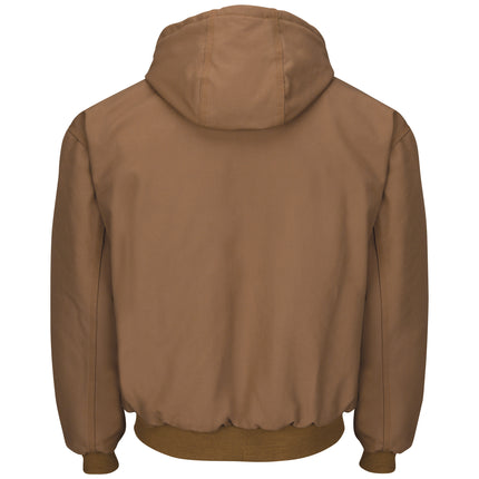 Bulwark® Men's Heavyweight FR Insulated Brown Duck Hooded Jacket / JLH6BD