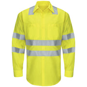 Red Kap® Men's Hi-Visibility Long Sleeve Ripstop Work Shirt - Type R, Class 3 / SY14AB