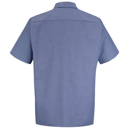 Red Kap® Men's Short Sleeve Geometric Microcheck Work Shirt / SP24DN
