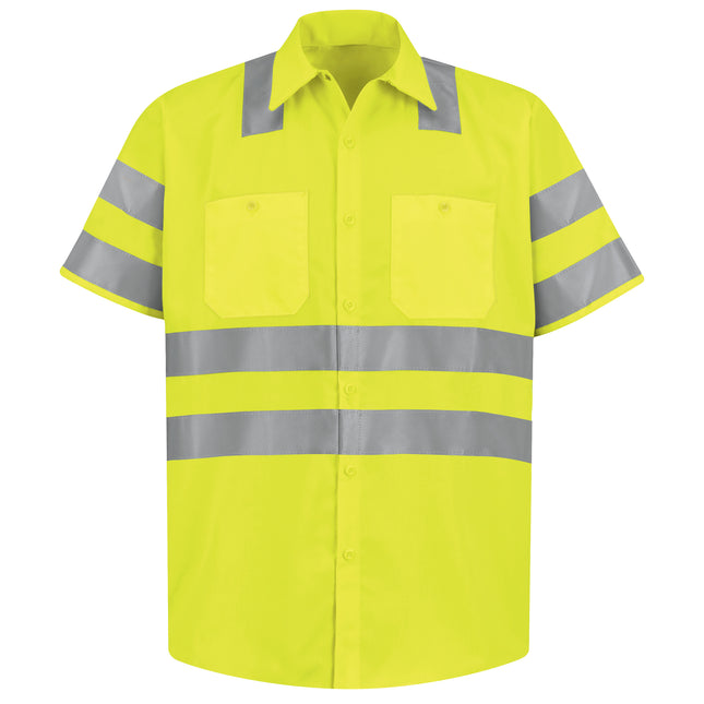 Red Kap® Men's Hi-Visibility Short Sleeve Work Shirt - Type R, Class 3 / SS24AB