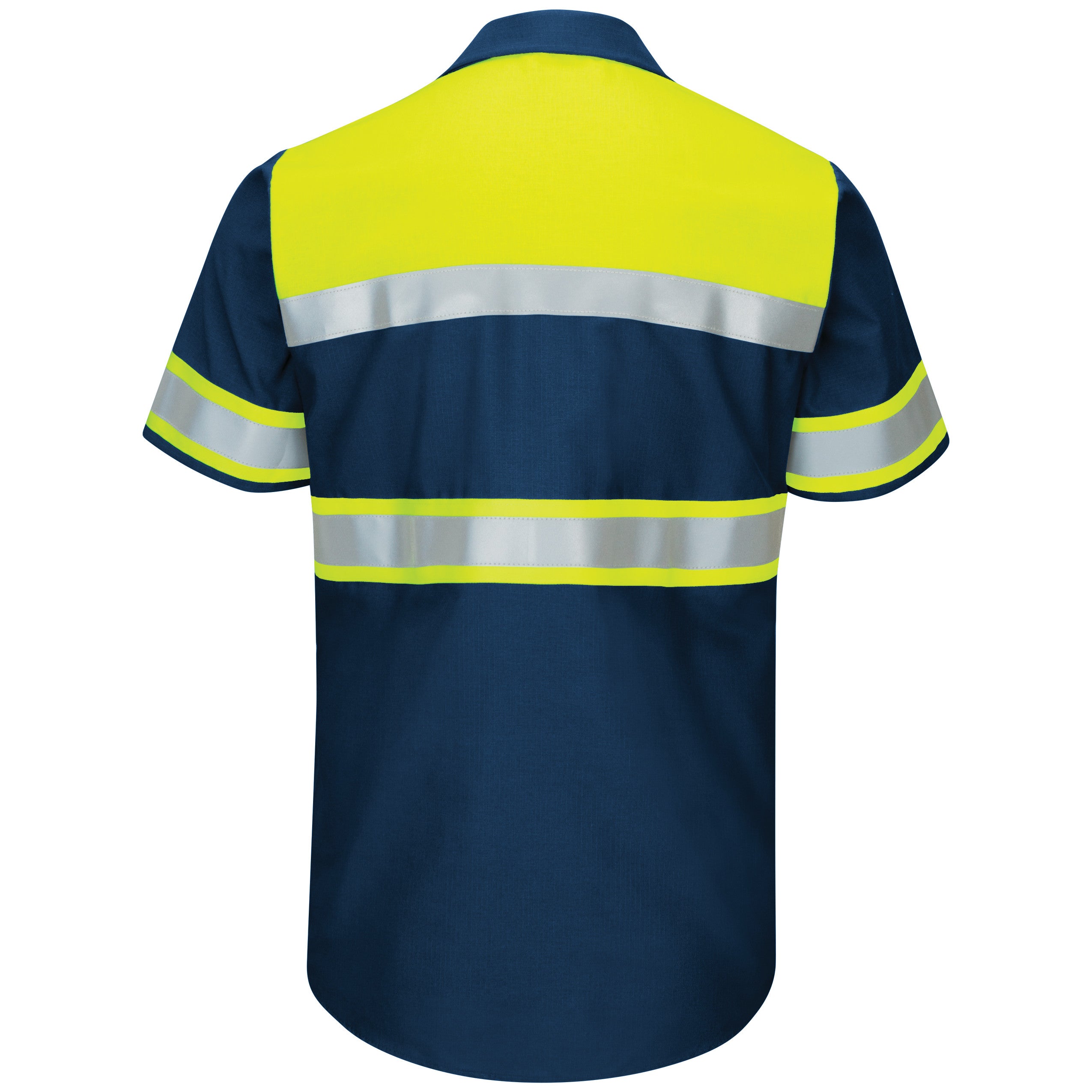 Red Kap® Men's Hi-Visibility Short Sleeve Color Block Ripstop Work Shirt - Type O, Class 1 / SY80YN
