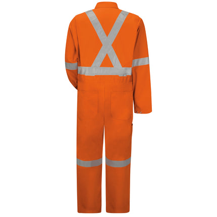 Red Kap® Hi-Visibility Button-Front Coverall With CSA Compliant Reflective Trim / CC5SOR