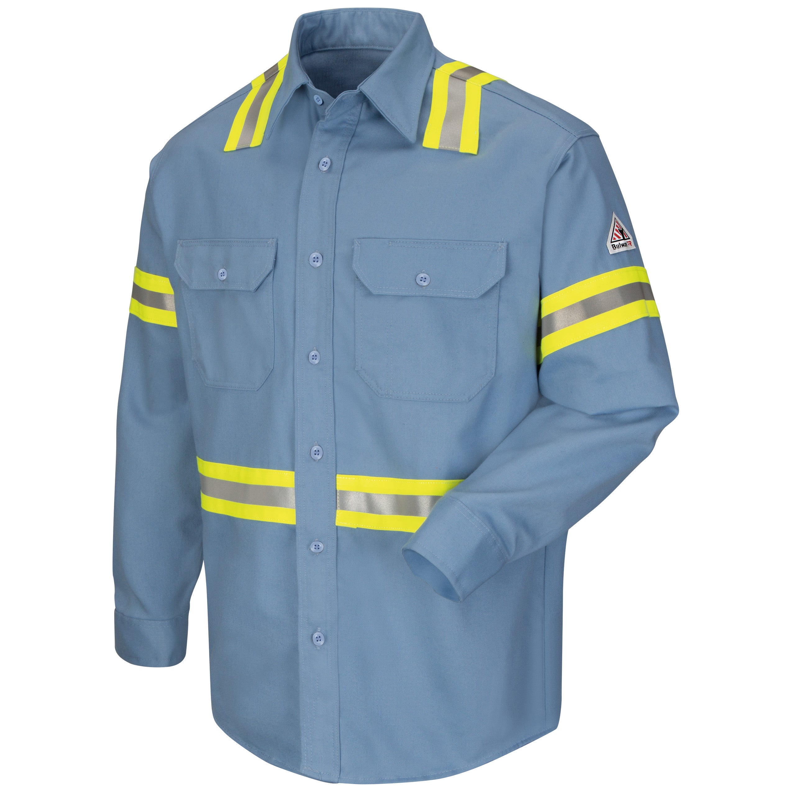 Bulwark® Men's Midweight FR Enhanced Visibility Uniform Shirt / SLDTLB