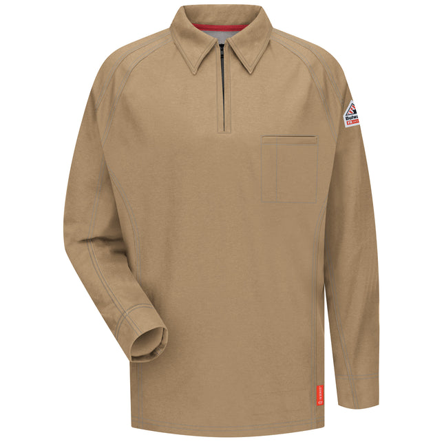 Bulwark® iQ Series® Comfort Knit Men's FR Long Sleeve Polo / QT12KH