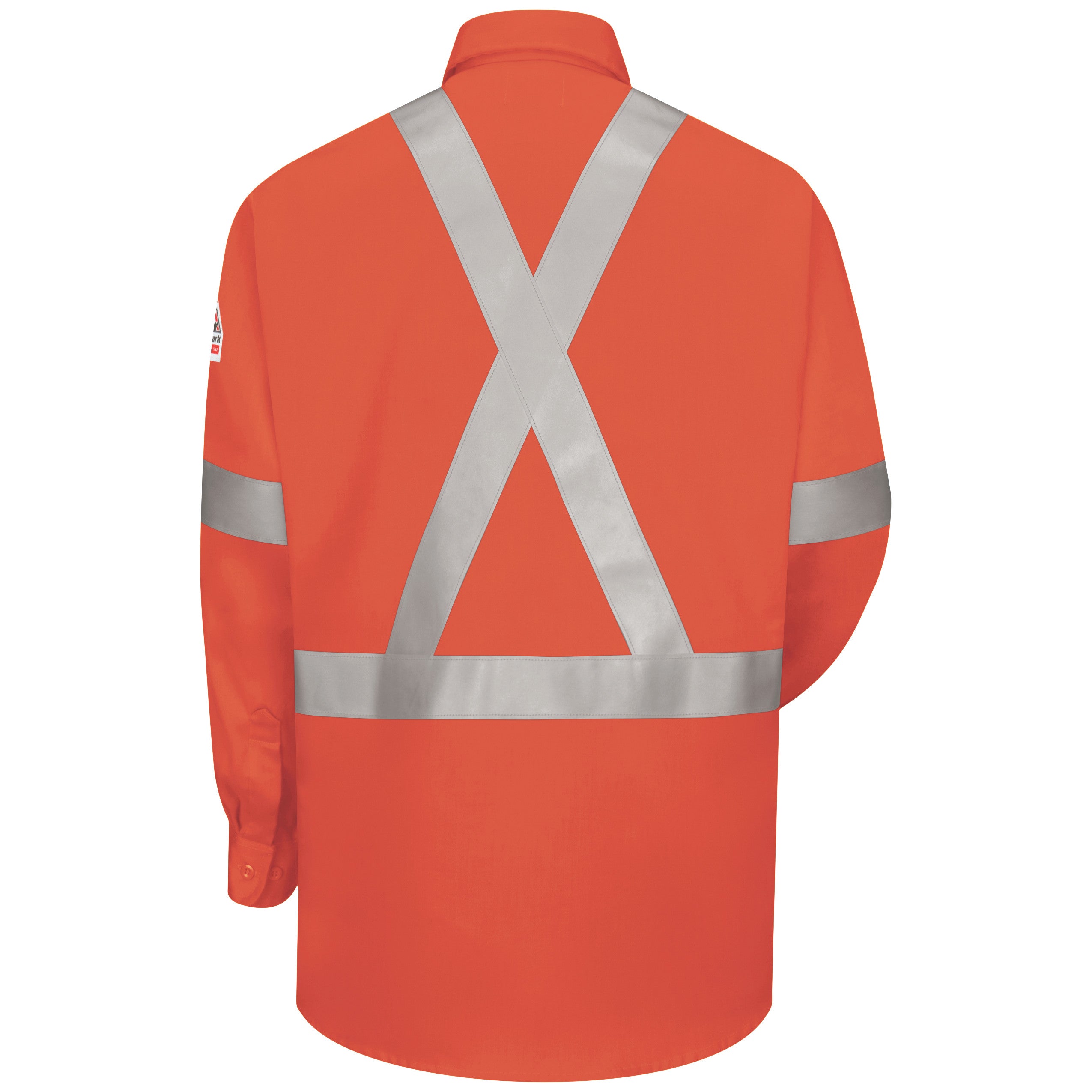 Bulwark® Men's Lightweight FR Enhanced Visibility Uniform Shirt with Reflective Trim / SLUSOR