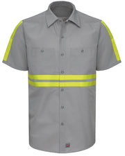Red Kap® Short Sleeve Enhanced Visibility Industrial Work Shirt / SP24EG