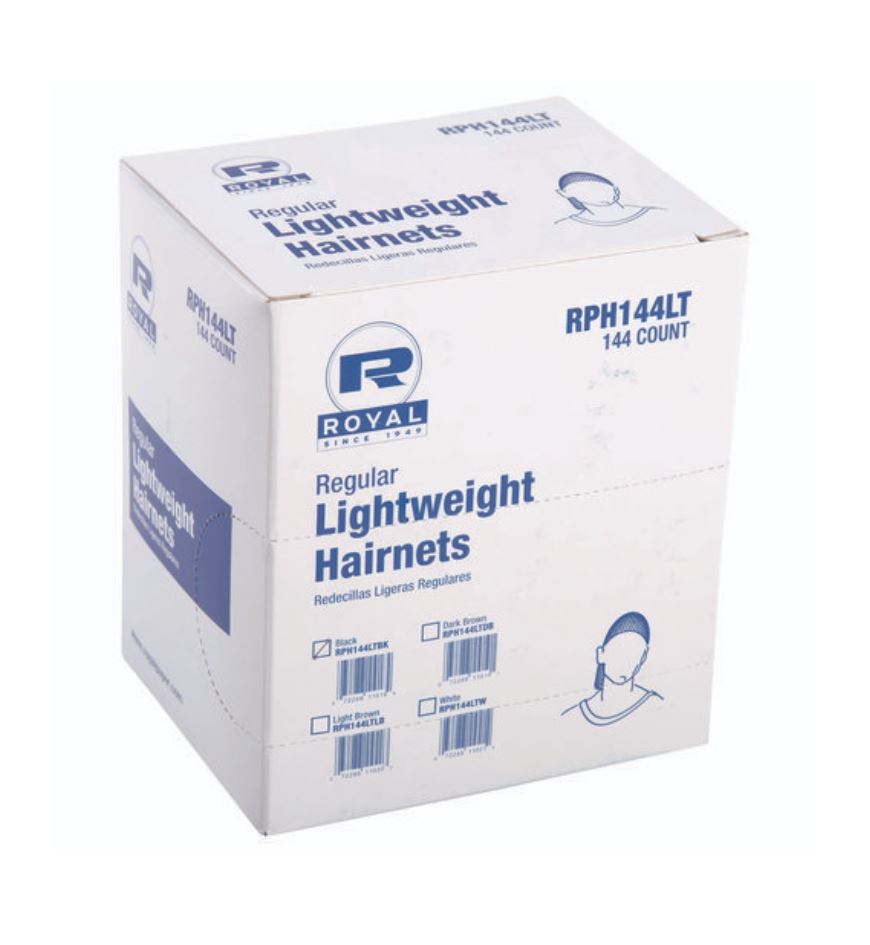 Lightweight Latex-Free Hairnets, Nylon, 24", Black, 144/Box