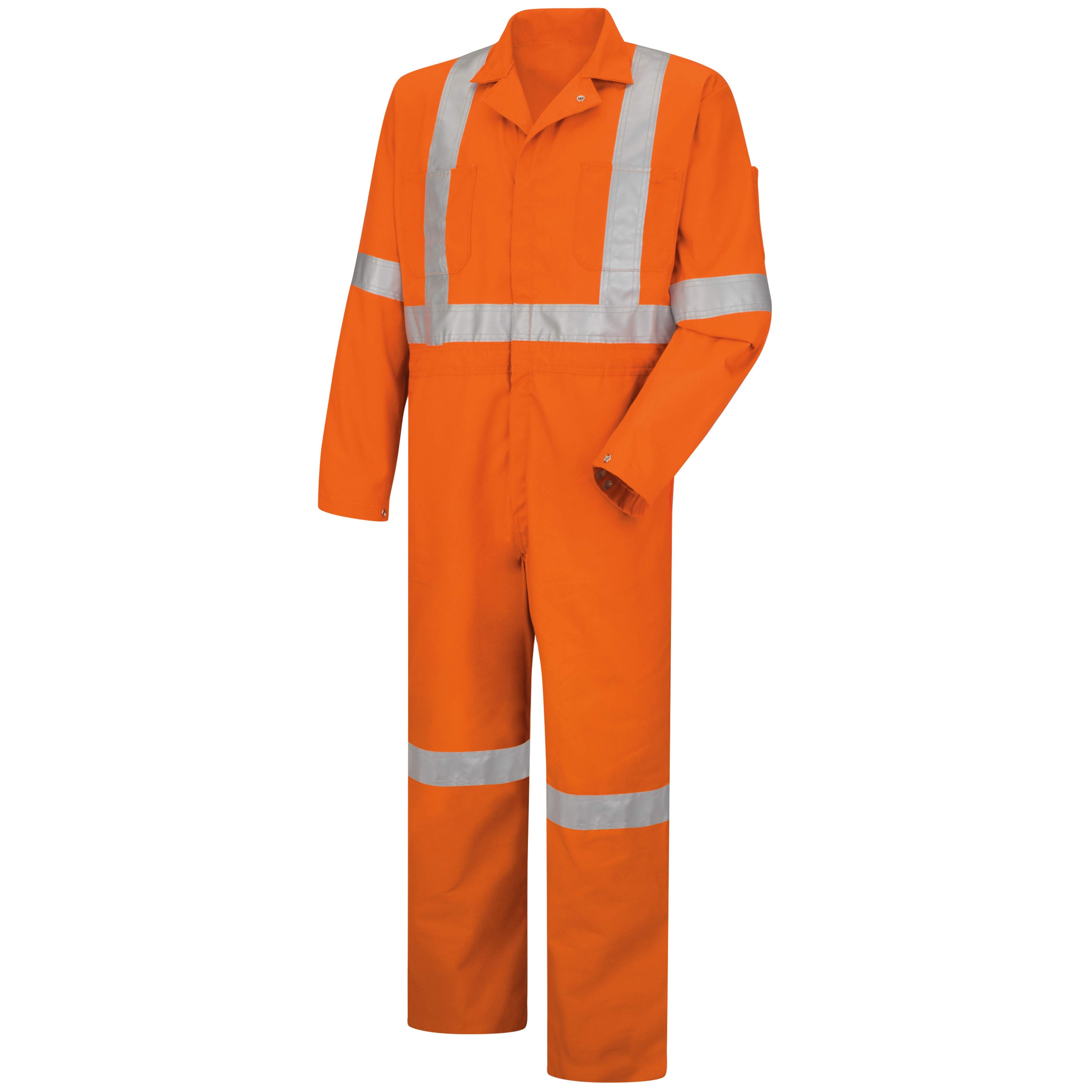 Red Kap® Hi-Visibility Zip-Front Coverall With CSA Compliant Reflective Trim / CT5SOR
