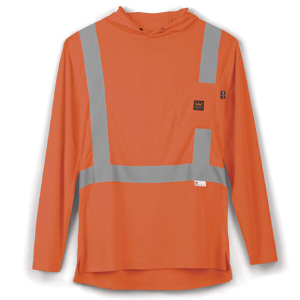 Walls® Hi-Vis ANSI Class 2 Long Sleeve Hooded Shirt / YL01VO
