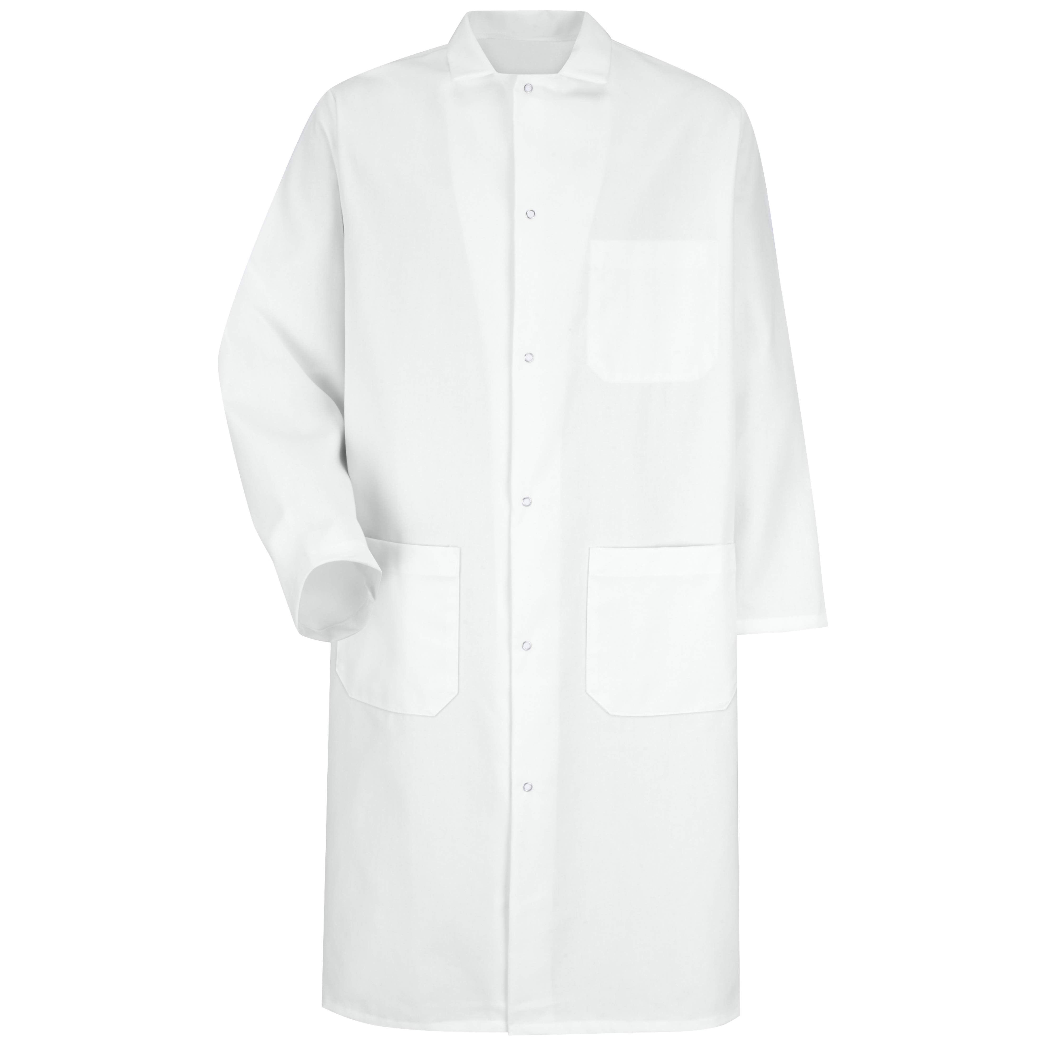 Red Kap® Gripper-Front Butcher Frock with Interior Pocket / 4004WH