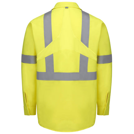 Red Kap® Long Sleeve Hi-Visibility Ripstop Work Shirt with MIMIX® + OilBlok, Type R Class 2 / SX14HV