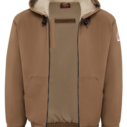 Bulwark® Men's Heavyweight FR Brown Duck Hooded Jacket / JLH4BD