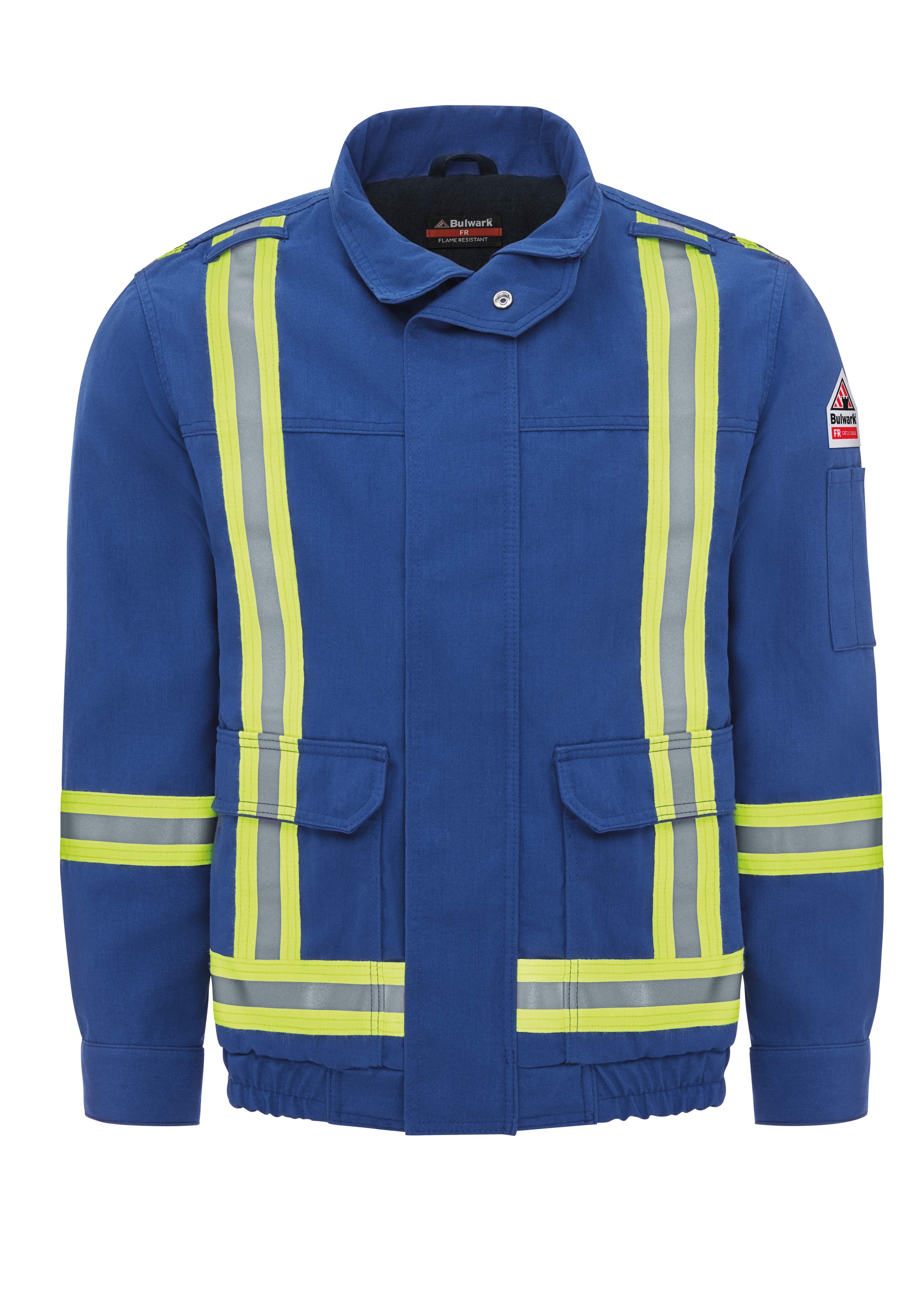 Bulwark® Men's Lightweight Nomex FR Lined Bomber Jacket with Reflective Trim / JNJCRB