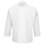 Red Kap® Men's Ten Knot Button Chef Coat with OilBlok + MIMIX® / 044XWH