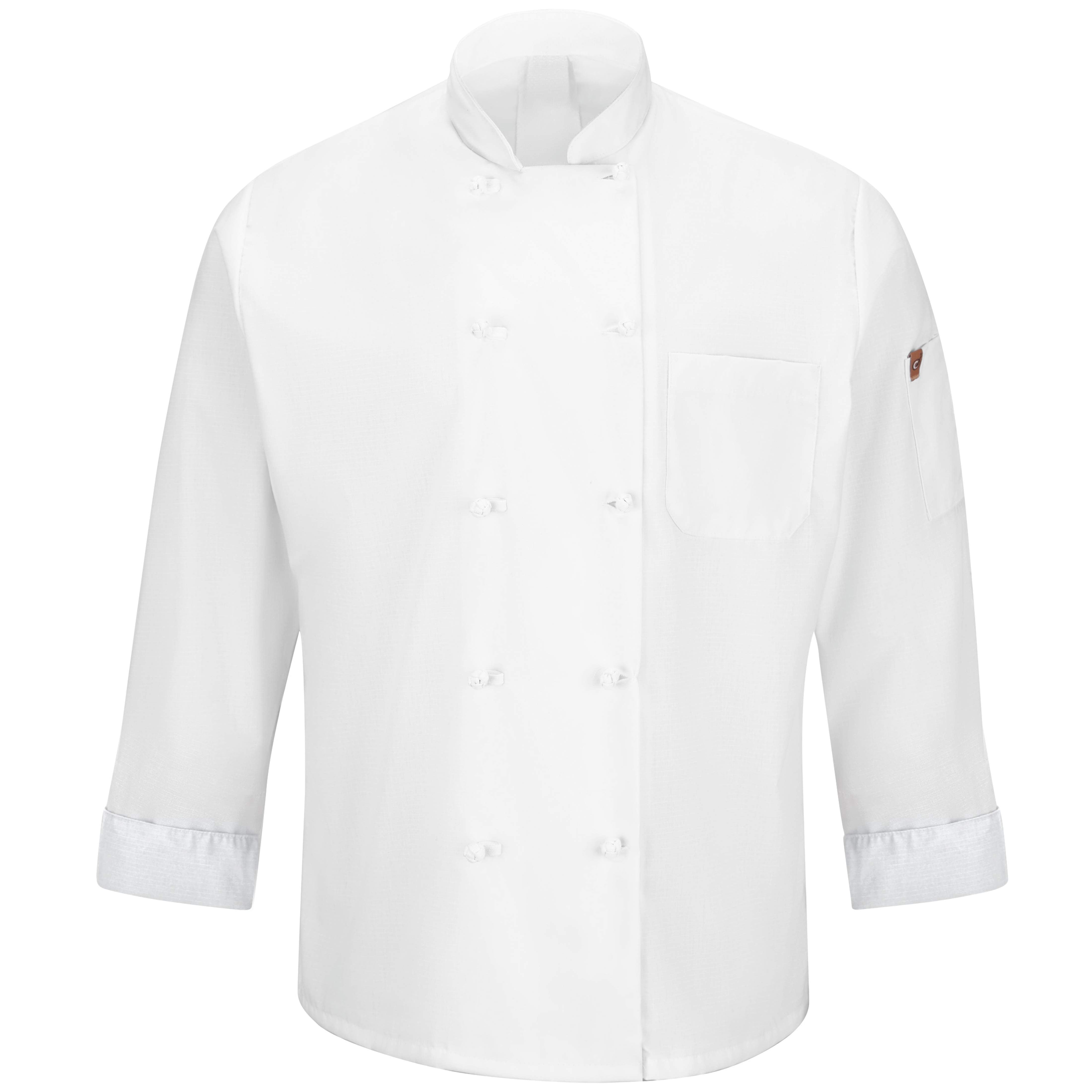 Red Kap® Men's Ten Knot Button Chef Coat with OilBlok + MIMIX® / 044XWH