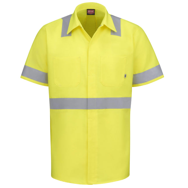 Red Kap® Short Sleeve Hi-Visibility Ripstop Work Shirt with MIMIX® + OilBlok, Type R Class 2 / SX24HV
