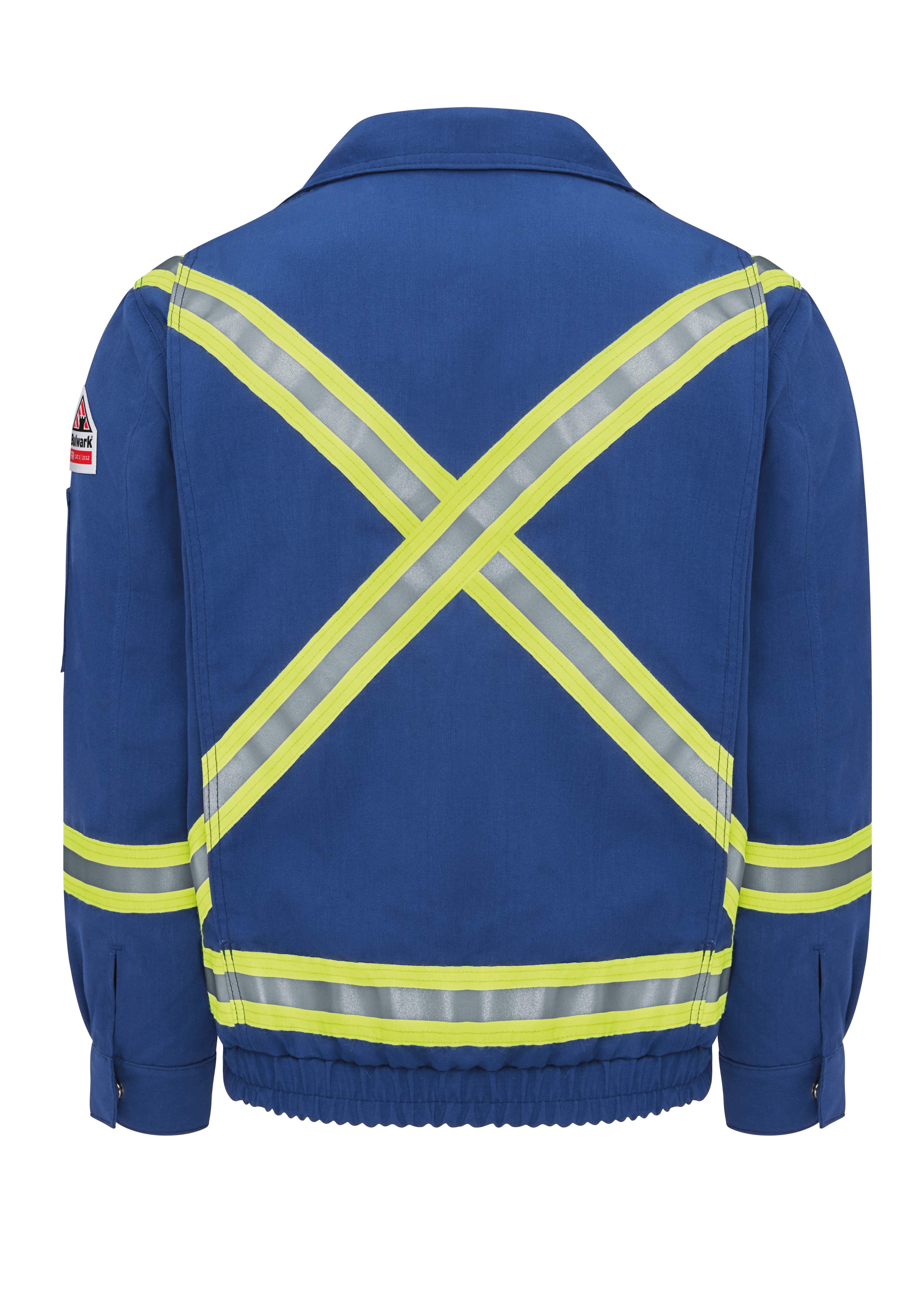 Bulwark® Men's Lightweight Nomex FR Lined Bomber Jacket with Reflective Trim / JNJCRB