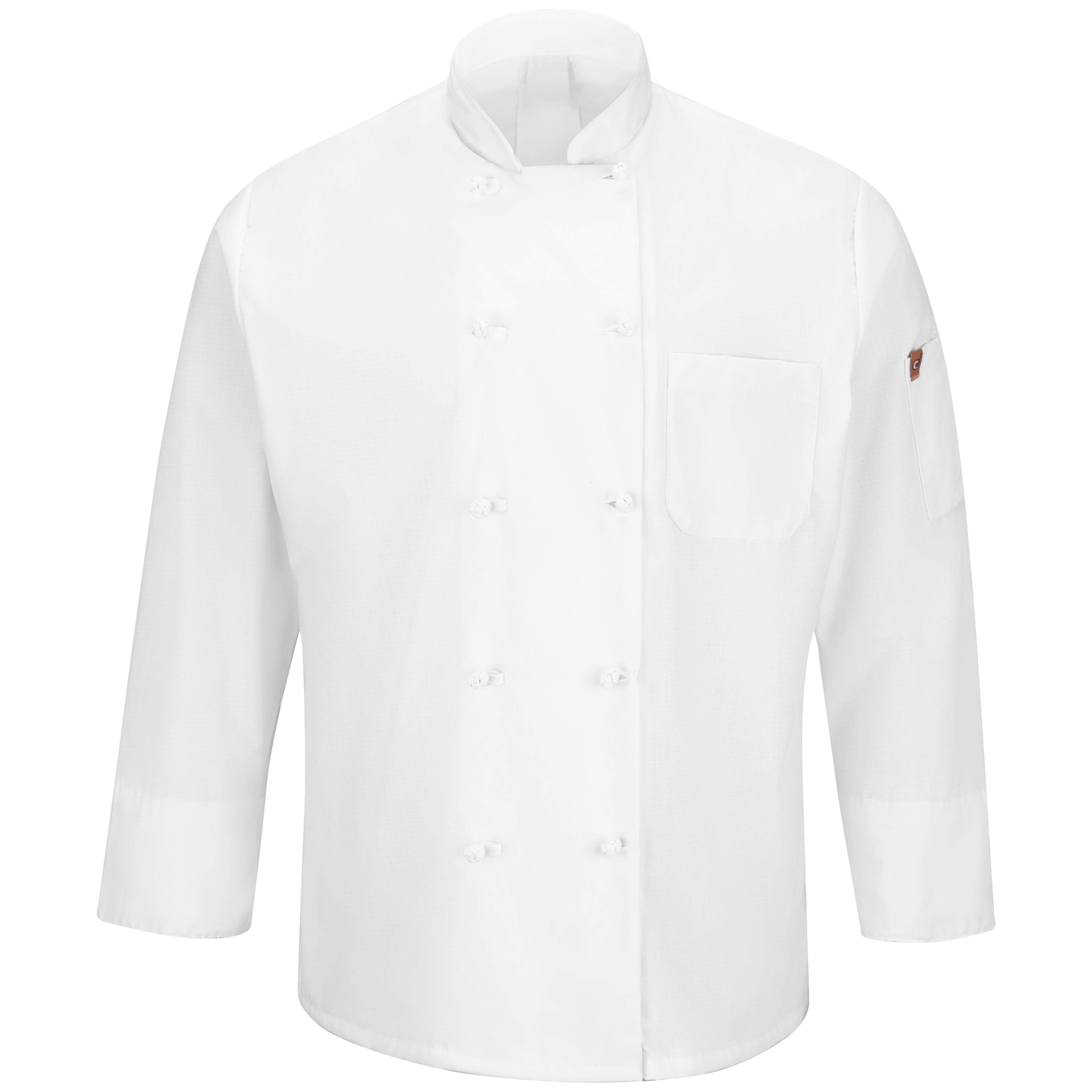 Red Kap® Men's Ten Knot Button Chef Coat with OilBlok + MIMIX® / 044XWH