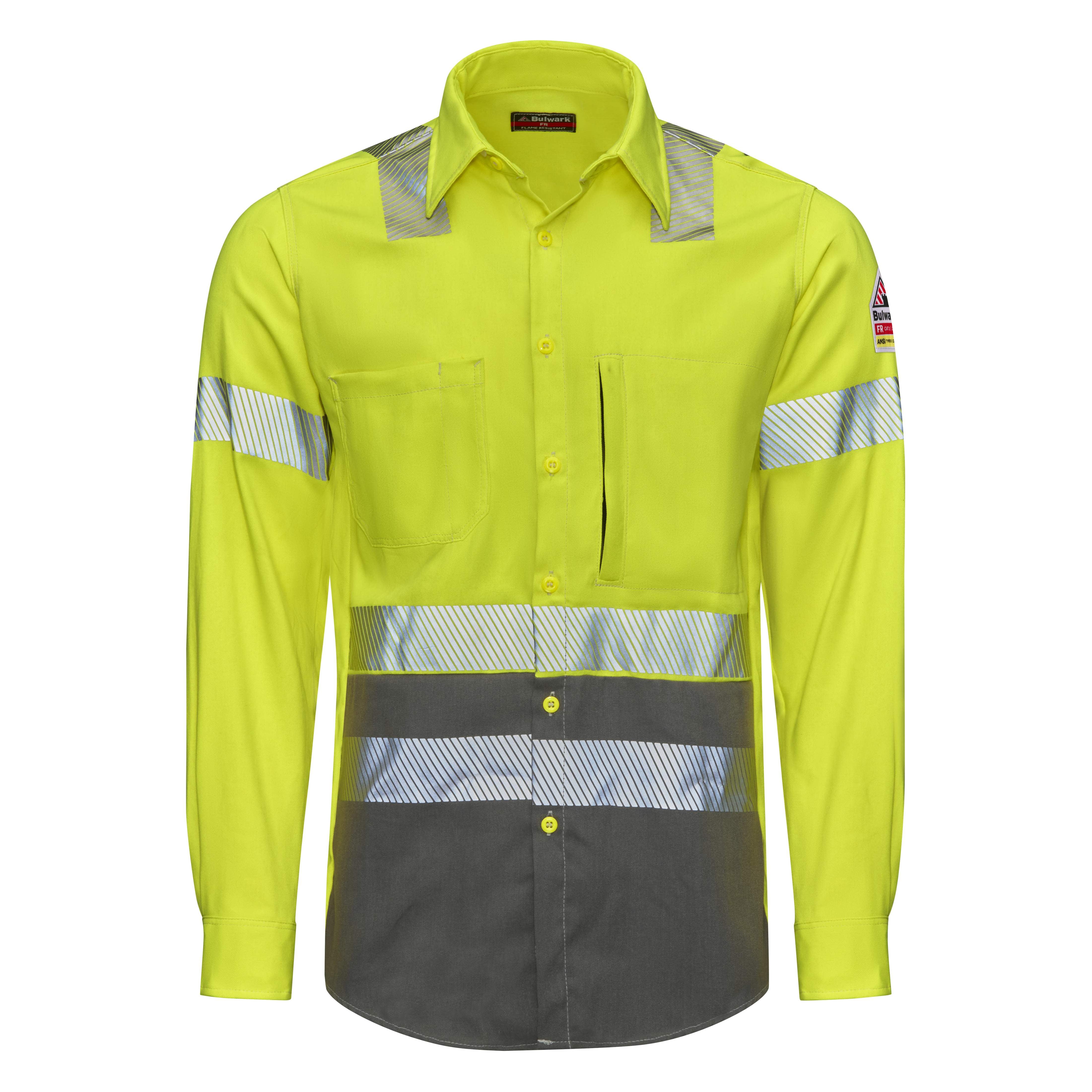 Bulwark® Men's Hi-Visibility Color Block Uniform Shirt / S1B2HG